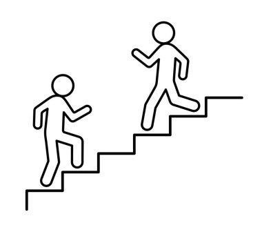 Merdivenlerdeki adamın simgesi.