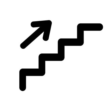 Beyaz arkaplanda merdiven simgesi