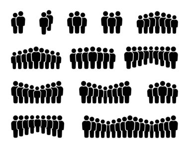 İnsan simgesi seti. Kalabalık simgesi.