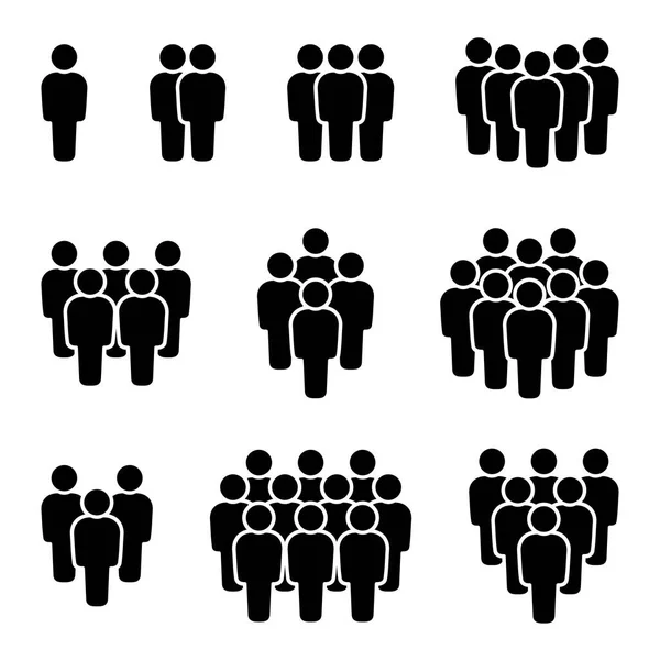Ícone Pessoas Definido Símbolo Multidão — Vetor de Stock