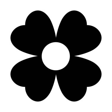 Beyaz arkaplanda çiçek simgesi izole edildi