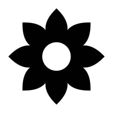 Beyaz arkaplanda çiçek simgesi izole edildi