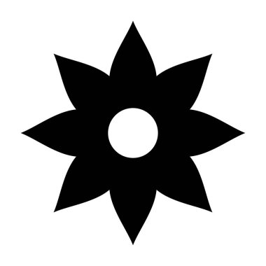 Beyaz arkaplanda çiçek simgesi izole edildi