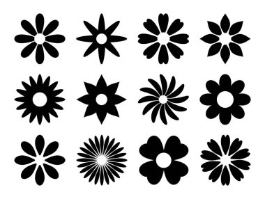 Beyaz arkaplanda çiçek simgesi izole edildi