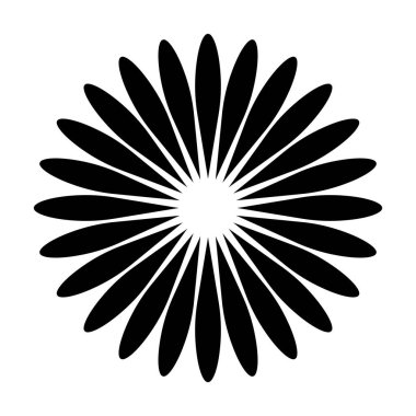 Beyaz arkaplanda çiçek simgesi izole edildi