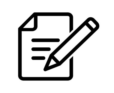 Beyaz arkaplan üzerindeki belge simgesi