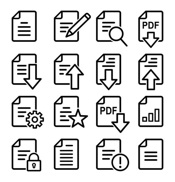 Document Set Icons White Background — Stock Vector