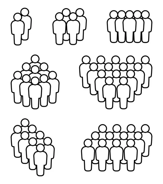 People Icon Set Crowd Symbol — Stock Vector