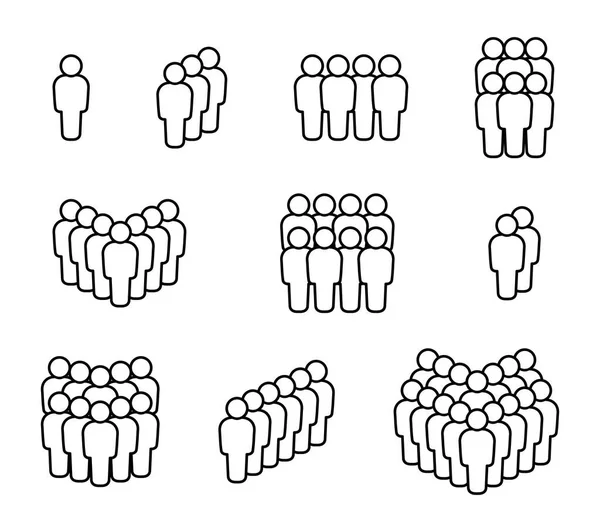 Ícone Pessoas Definido Símbolo Multidão —  Vetores de Stock