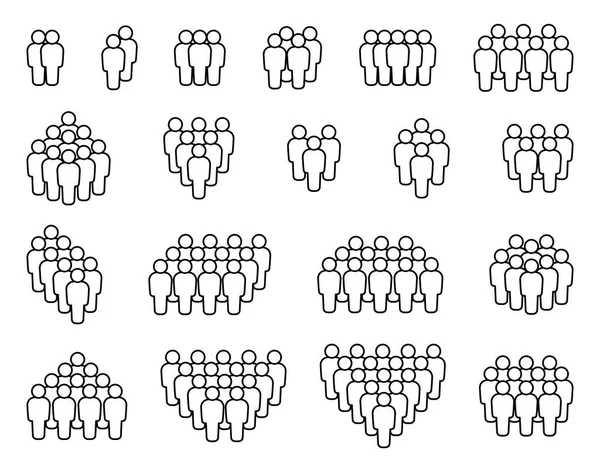 Ensemble Icônes Symbole Foule — Image vectorielle