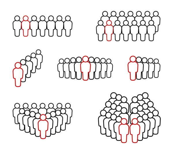 人的图标设置 人群的象征 — 图库矢量图片
