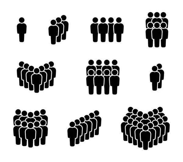 Ícone Pessoas Definido Símbolo Multidão — Vetor de Stock