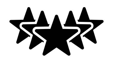 Beyaz arkaplanda yıldız simgeleri