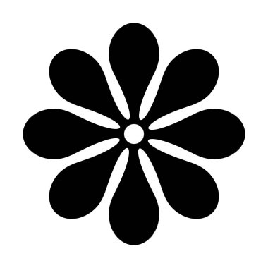 Beyaz arkaplanda çiçek simgesi izole edildi