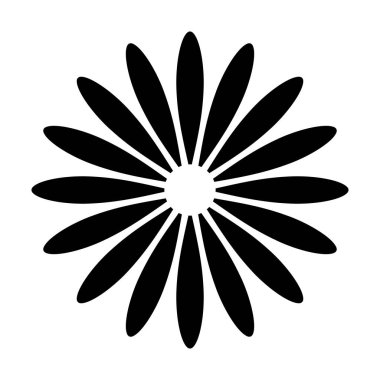 Beyaz arkaplanda çiçek simgesi izole edildi