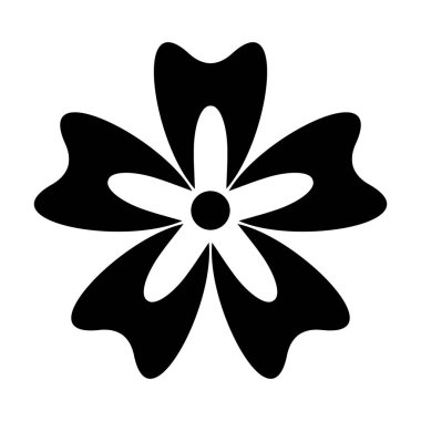 Beyaz arkaplanda çiçek simgesi izole edildi