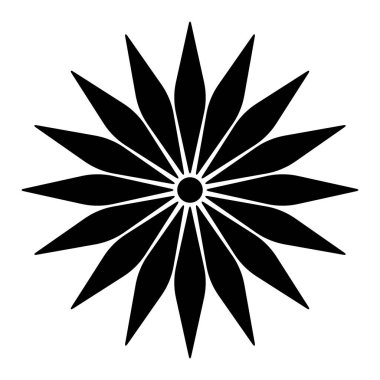 Beyaz arkaplanda çiçek simgesi izole edildi