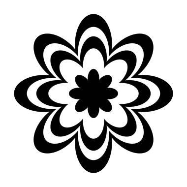 Beyaz arkaplanda çiçek simgesi izole edildi