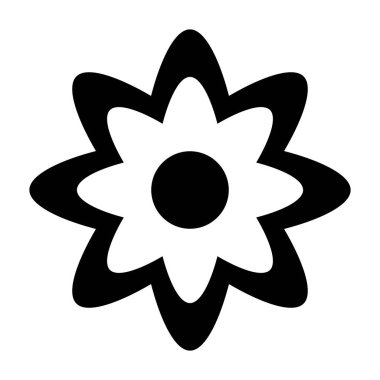 Beyaz arkaplanda çiçek simgesi izole edildi