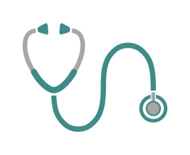 Beyaz arkaplanda steteskop simgesi