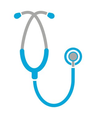 Beyaz arkaplanda steteskop simgesi