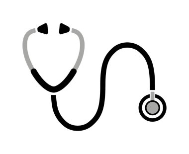 Beyaz arkaplanda steteskop simgesi