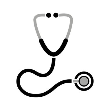 Beyaz arkaplanda steteskop simgesi