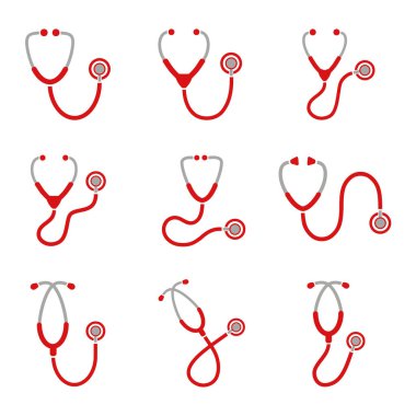 Beyaz arkaplanda steteskop simgesi