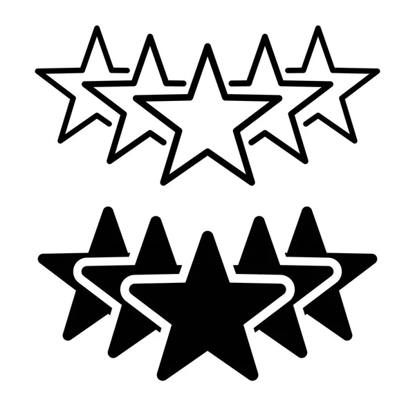 Αστέρια Εικονίδια Λευκό Φόντο — Διανυσματικό Αρχείο