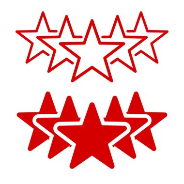 Beyaz arkaplanda yıldız simgeleri