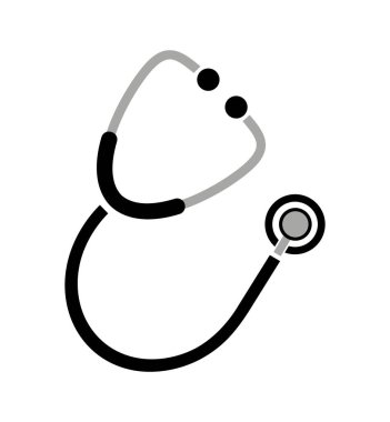 Beyaz arkaplanda steteskop simgesi