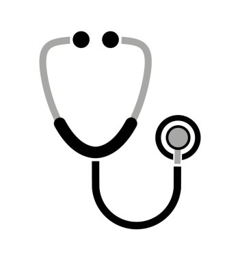 Beyaz arkaplanda steteskop simgesi