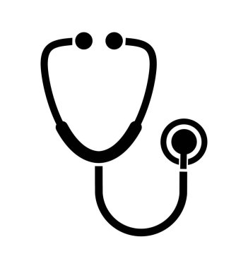 Beyaz arkaplanda steteskop simgesi