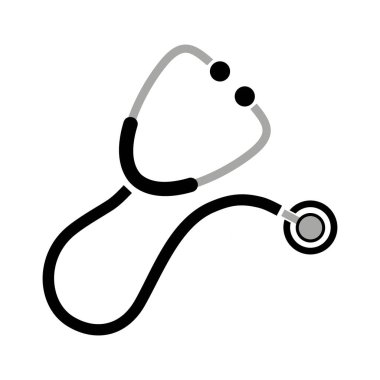 Beyaz arkaplanda steteskop simgesi