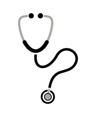 Beyaz arkaplanda steteskop simgesi