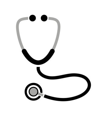 Beyaz arkaplanda steteskop simgesi