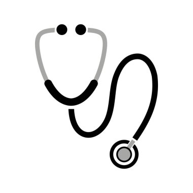 Beyaz arkaplanda steteskop simgesi