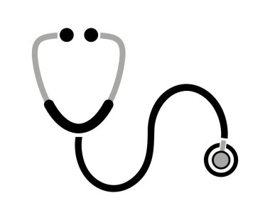 Beyaz arkaplanda steteskop simgesi