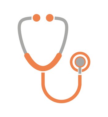 Beyaz arkaplanda steteskop simgesi