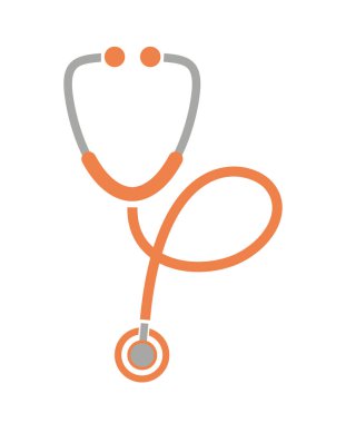 Beyaz arkaplanda steteskop simgesi