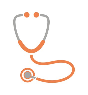 Beyaz arkaplanda steteskop simgesi