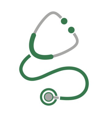 Beyaz arkaplanda steteskop simgesi