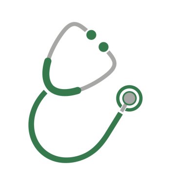 Beyaz arkaplanda steteskop simgesi