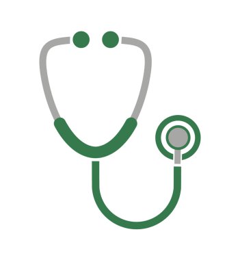 Beyaz arkaplanda steteskop simgesi