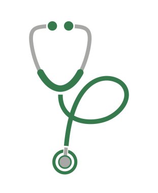 Beyaz arkaplanda steteskop simgesi