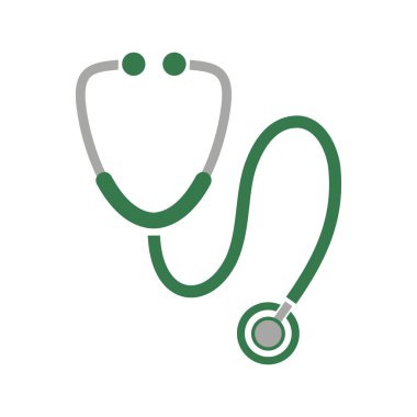 Beyaz arkaplanda steteskop simgesi