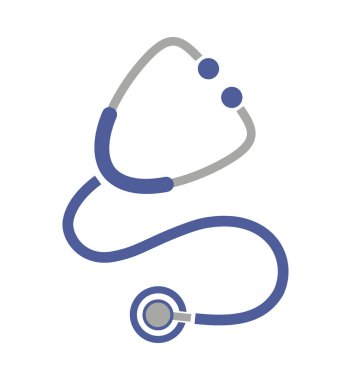 Beyaz arkaplanda steteskop simgesi