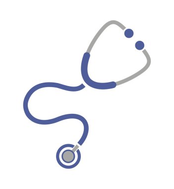 Beyaz arkaplanda steteskop simgesi