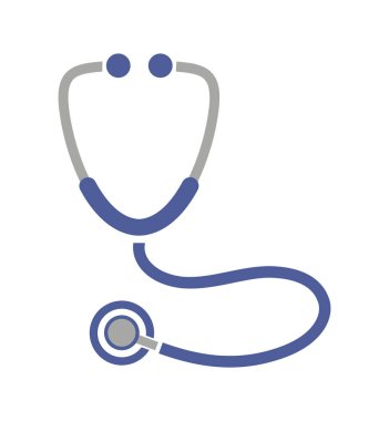 Beyaz arkaplanda steteskop simgesi