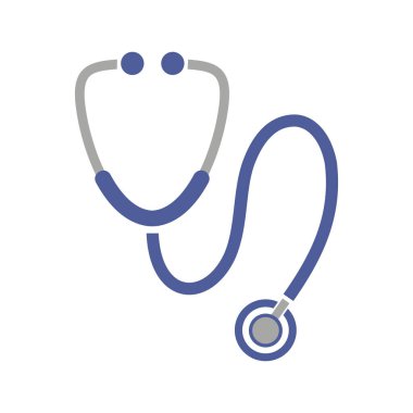 Beyaz arkaplanda steteskop simgesi